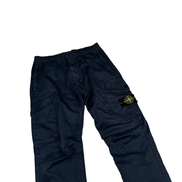 Stone Island 2020 Navy RE-T Cargo Trousers - 32"