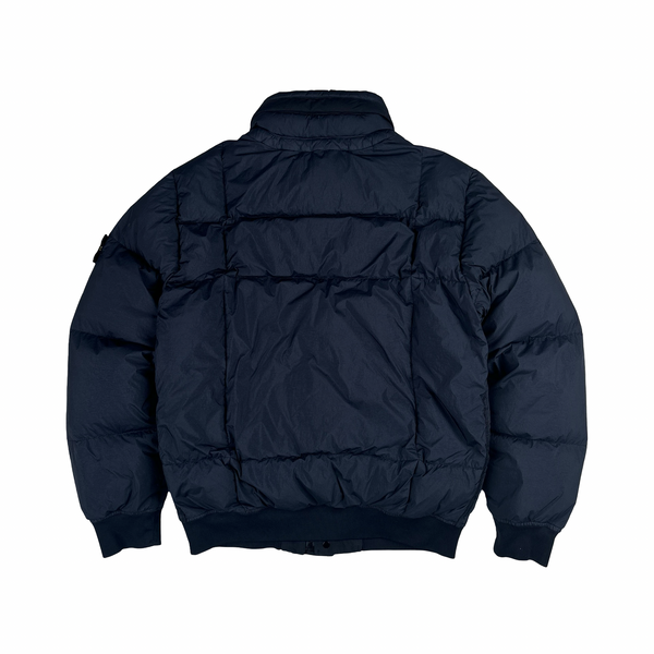 Stone Island 2019 Navy Garment Dyed Crinkle Reps Puffer Jacket - Medium