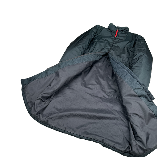 Prada Dark Emerald Green Nylon Padded Long Jacket - Small