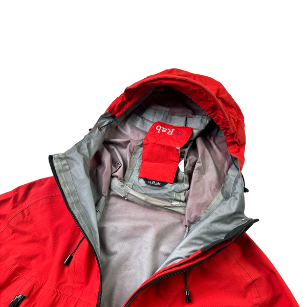 RAB Event Red Colour Block Zipped Waterproof Raincoat - Large