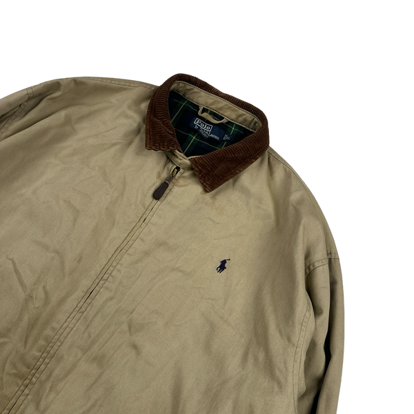 Ralph Lauren Vintage Flannel Lined Beige Harrington Jacket - XL