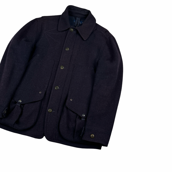 Ralph Lauren Navy Wool Multi Pocket Buttoned Field Jacket - Medium