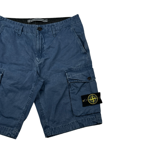 Stone Island 2020 Blue Cotton Cargo Shorts - 31"