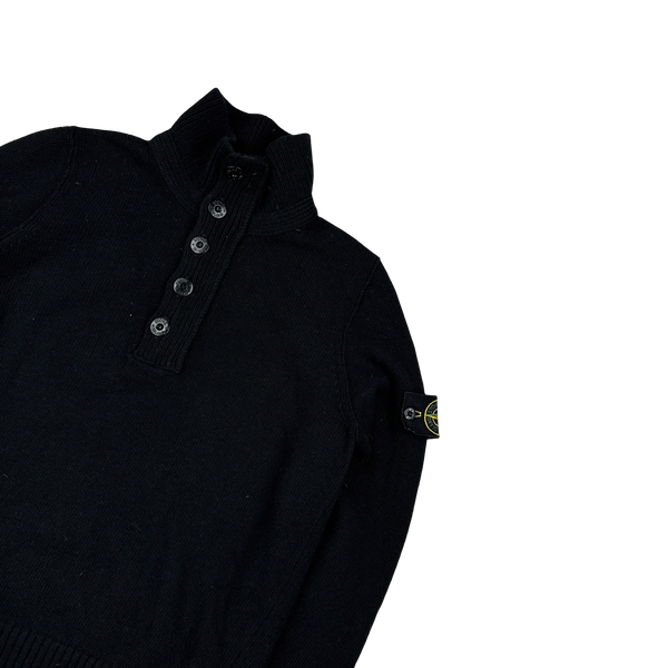 Stone Island 2011 Black Wool High Neck Jumper - Small