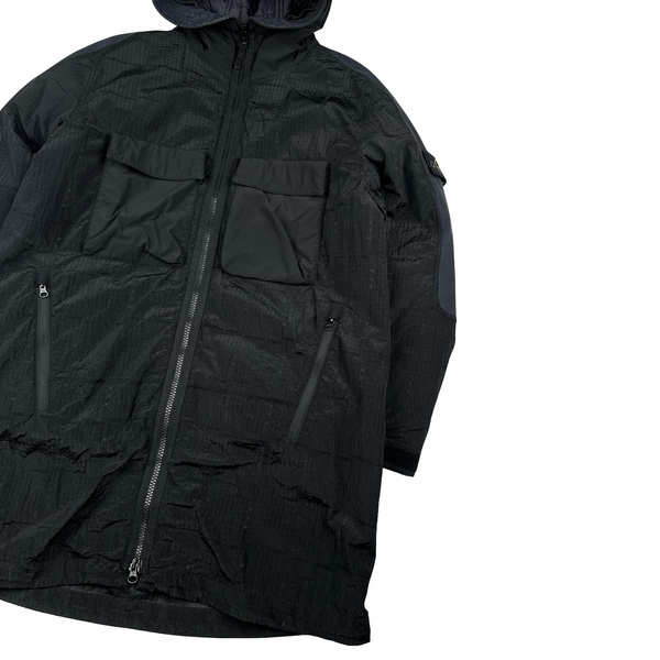 Stone Island 2017 House Check Black Nylon Metal Primaloft Jacket - Large