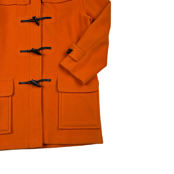 Burberry Wool Orange Duffle Coat - Small