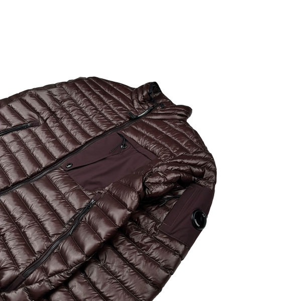 CP Company Burgundy DD Shell Puffer Jacket - Medium