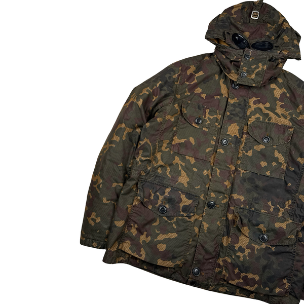 CP Company 50 Fili Down Filled Camouflage La Millie Goggle Jacket - Large