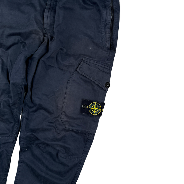 Stone Island 2020 Navy RE-T Cargo Trousers - 34"