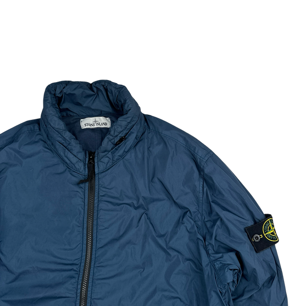 Stone Island 2020 Blue Crinkle Reps Bomber Jacket - Large