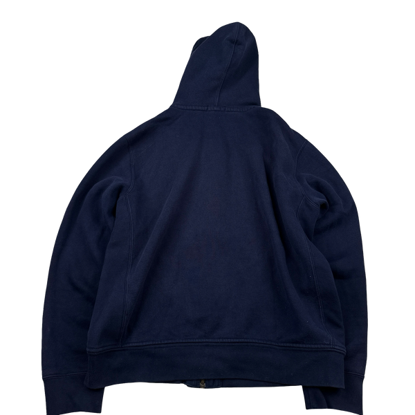 Ralph Lauren Navy Thick Cotton Zipped Hoodie - Large