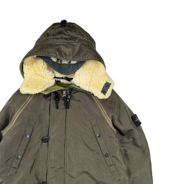 Stone Island 2010 Khaki Oxford Nylon Parka Jacket - Medium