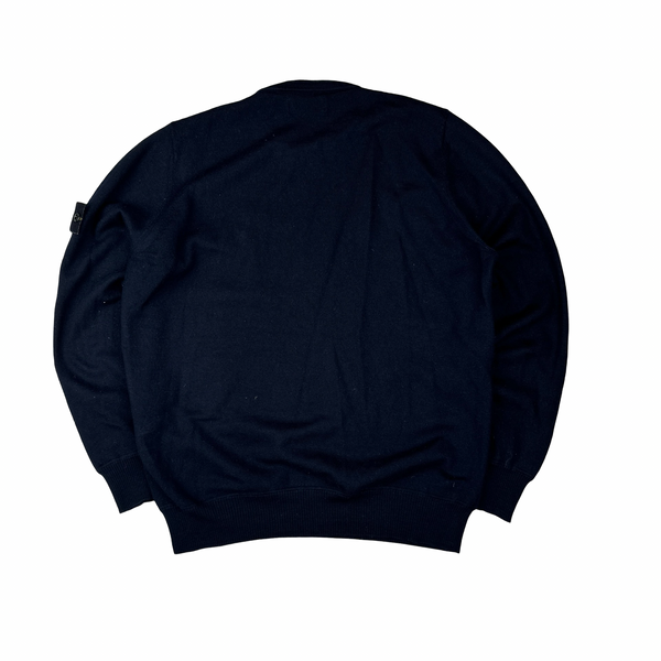 Stone Island 2020 Navy Merino Wool Crewneck Jumper - XL