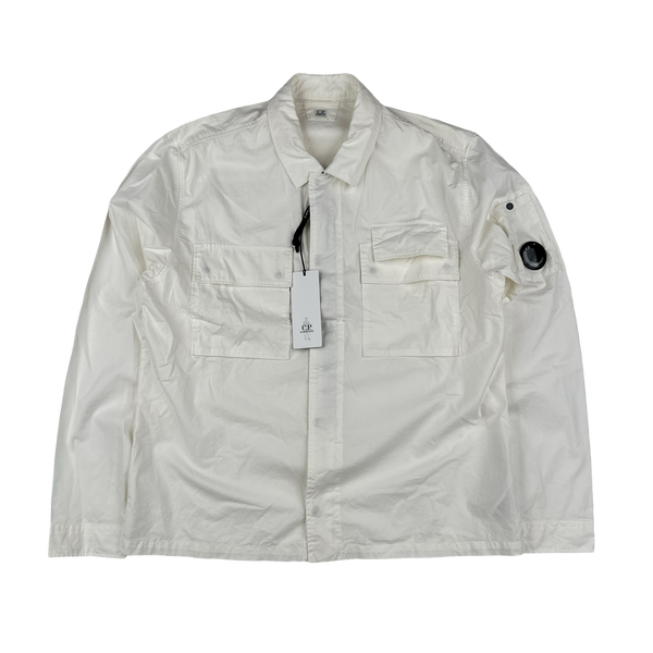 CP Company White Cotton Overshirt - Large