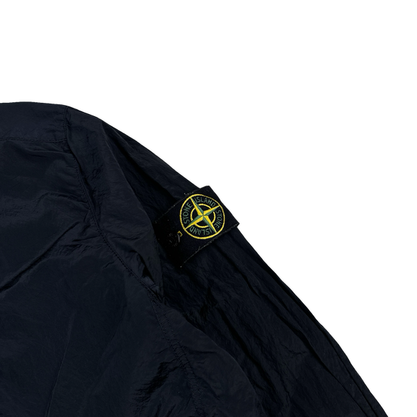 Stone Island Navy Blue Nylon Metal Shimmer Overshirt - Medium