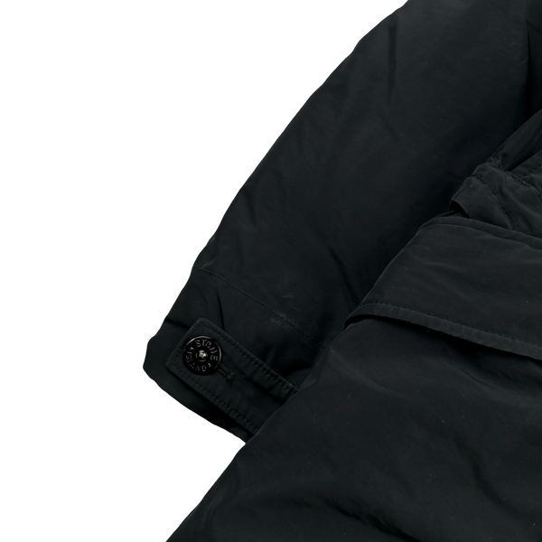 Stone Island 2018 Black Micro Reps Down Filled Parka Jacket - Large