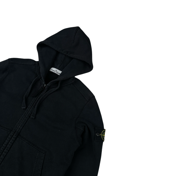 Stone Island 2018 Black Zipped Cotton Hoodie - Small