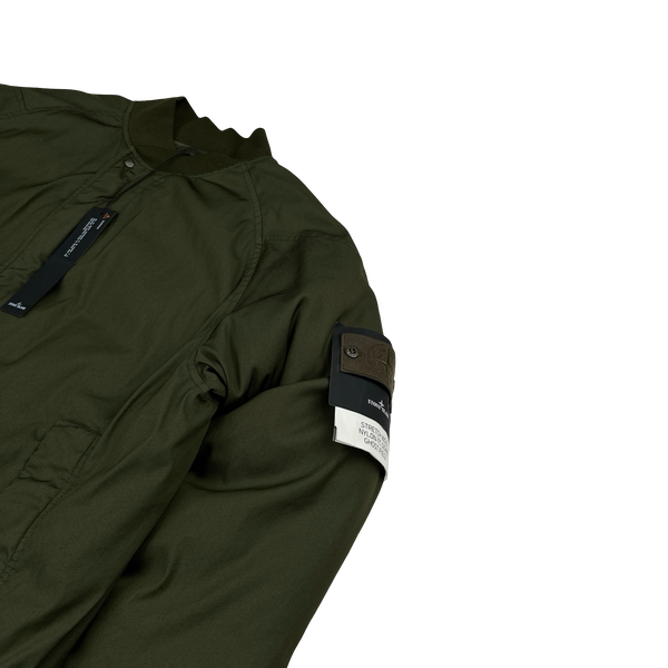 Stone Island Khaki Stretch Wool Nylon TC Down Ghost Bomber Jacket - XL