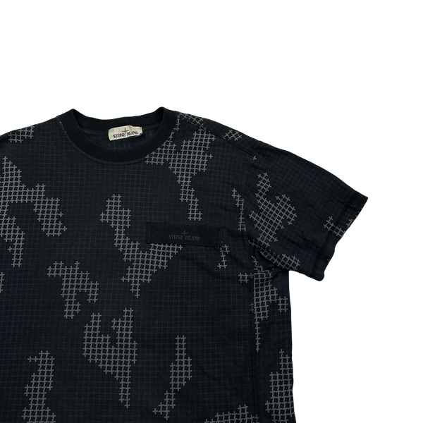 Stone Island 2017 Grid Check Camo Crewneck T Shirt - XL