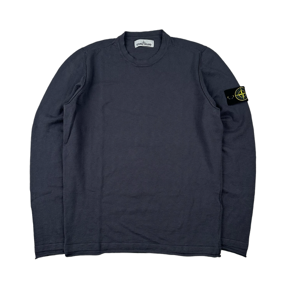 Stone Island 2021 Grey Fine Knit Crewneck Jumper - Medium