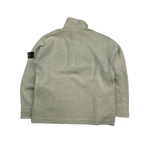 Stone Island 1997 Vintage Cream Ribbed Pullover - Large