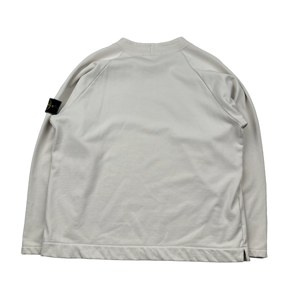 Stone Island Vintage 1998 White Poly Cotton Pullover Jumper - Large
