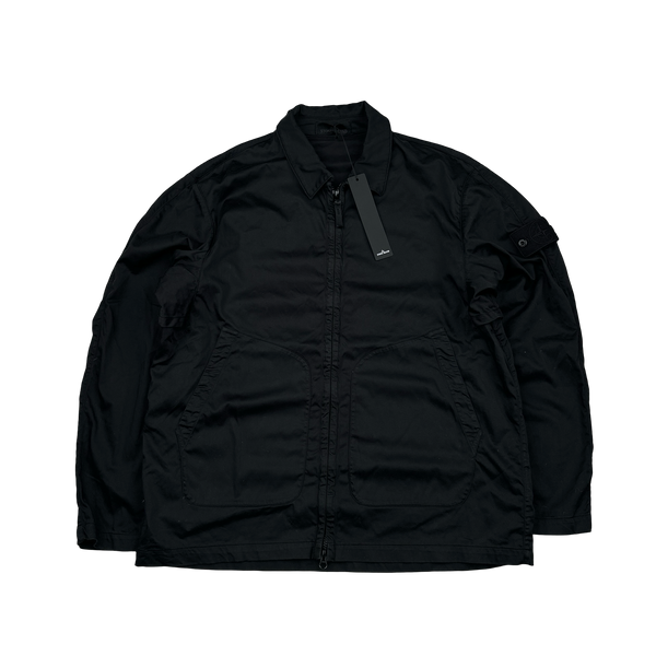 Stone Island 2022 Black Ghost Stretch Cotton Overshirt - XL