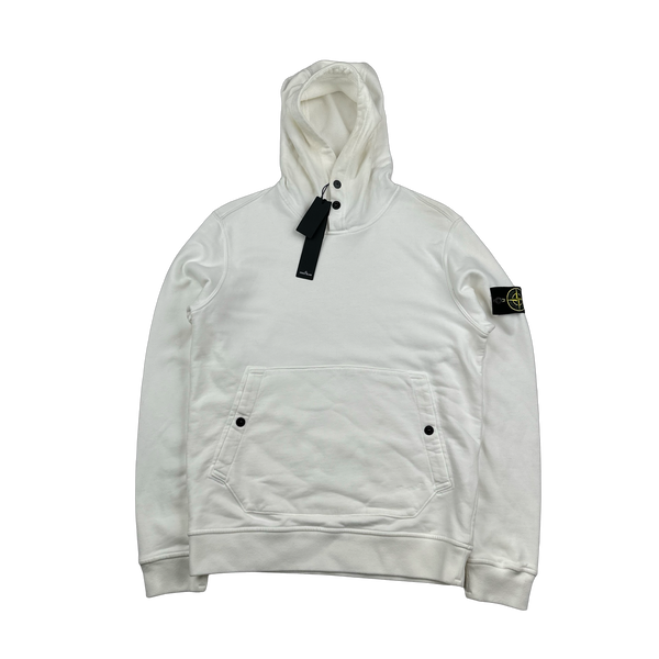 Stone Island 2023 White Pullover Hoodie - Medium