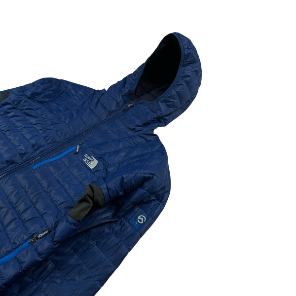 North Face Summit Series Blue Down Filled Lightweight Hooded Jacket - Small
