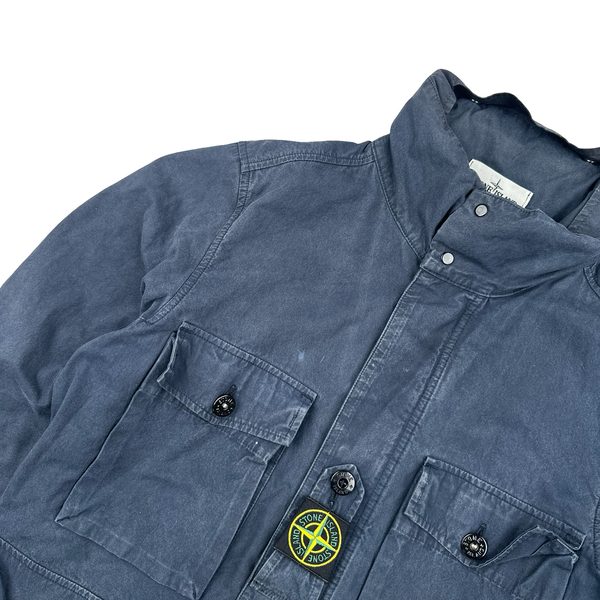 Stone Island 2020 Navy Cotton Cordura Centre Badge Field Jacket - Small