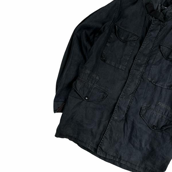Stone Island 2005 Navy Shoulder Badge Lino Flax Dutch Rope Jacket - Medium