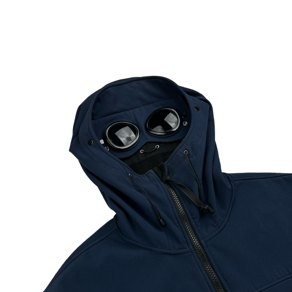 CP Company Navy Blue Fleece Lined Soft Shell Goggle Jacket - XL