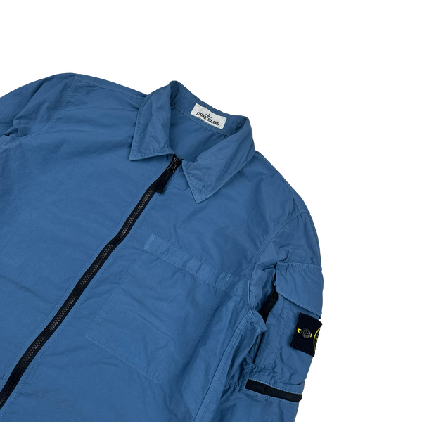 Stone Island 2022 Blue Naslan Light Zipped Overshirt - Medium