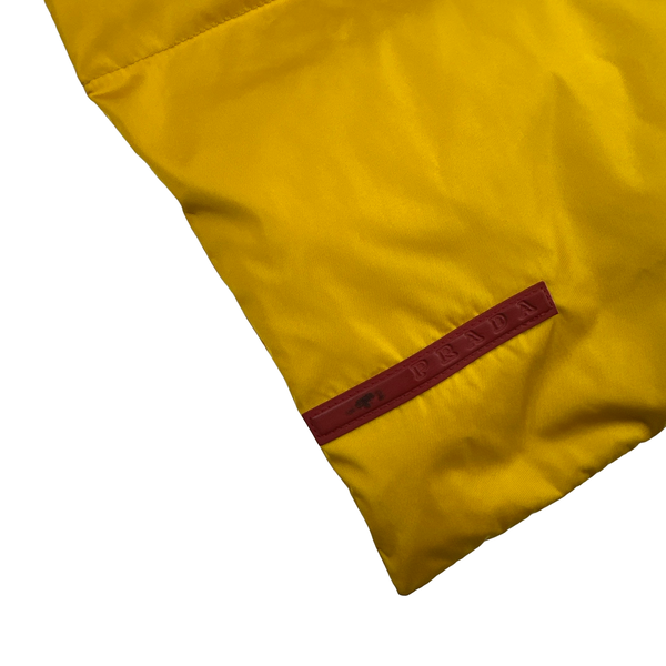 Prada Tab Yellow Down Filled Nylon Scarf