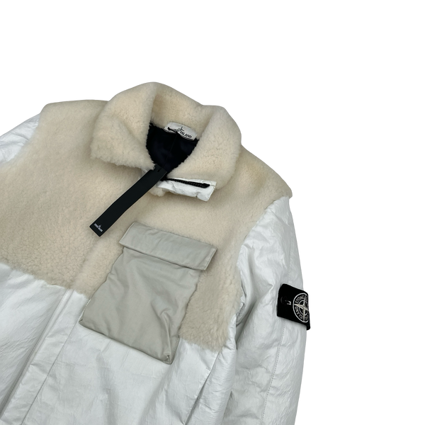 Stone Island 2017 Feather Leather Primaloft Lined Fur Jacket - Medium