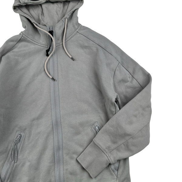 CP Company Grey Cotton Goggle Hoodie - Small