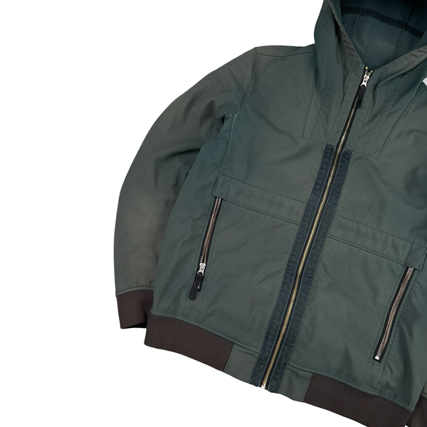 Stone Island 2019 Washed Green Fleece Lined Soft Shell - Large