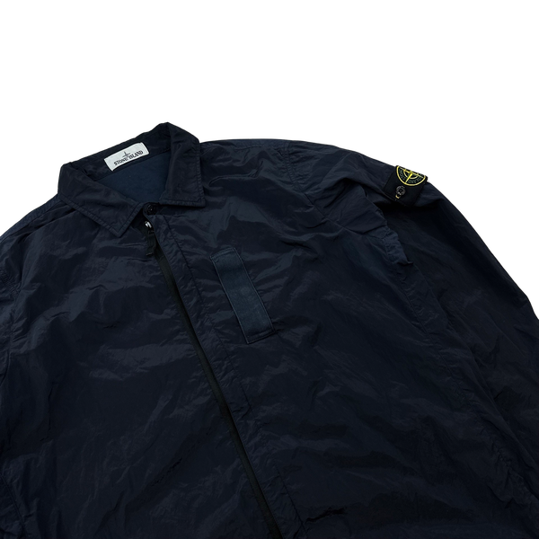 Stone Island Navy Nylon Metal Shimmer Overshirt - XL