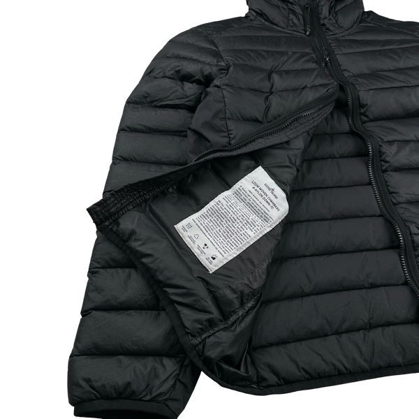 Stone Island 2024 Black Loom Woven Chambers R-Nylon Down TC Puffer Jacket - Medium