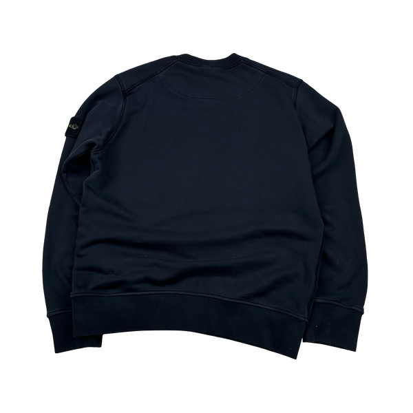 Stone Island 2024 Navy Cotton Crewneck Jumper - Small