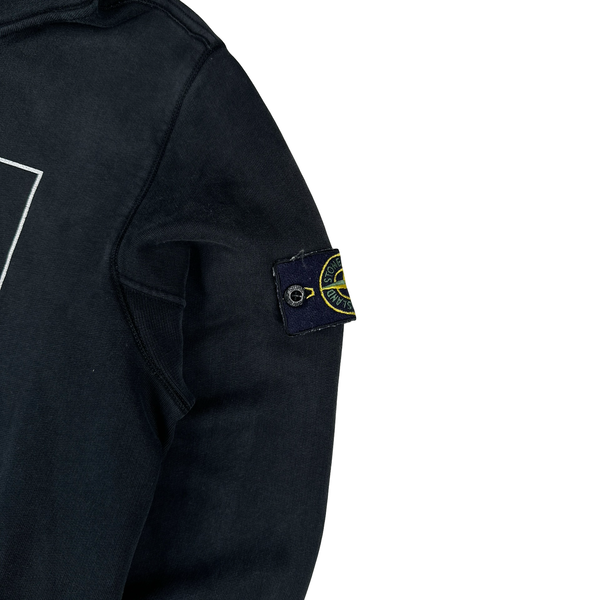 Stone Island 2018 Black Graphic Pullover Hoodie - Medium