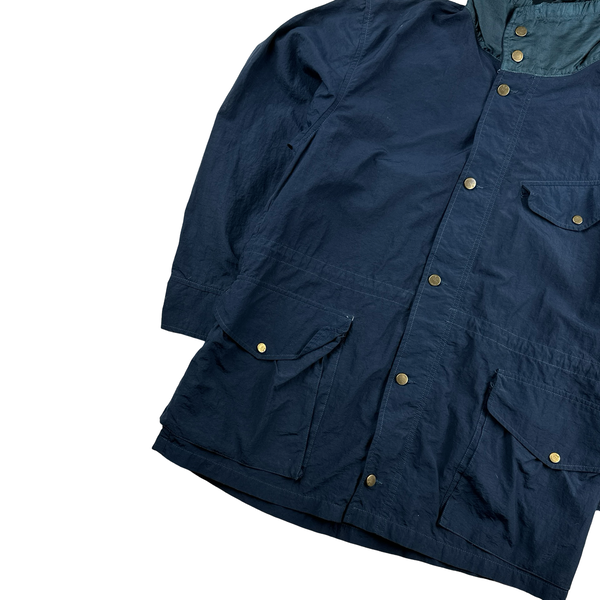 CP Company Vintage Blue Nylon Hood Badge Jacket - Medium