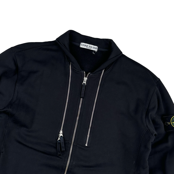 Stone Island 2010 Zipped Black Jumper - Medium