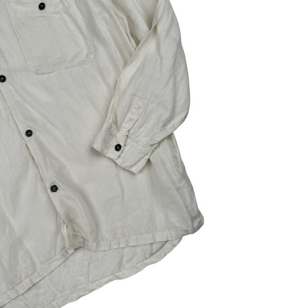 Stone Island Vintage 2001 Linen Longsleeve Buttoned Compass Shirt - XL