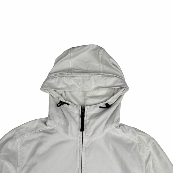Stone Island 2022 White Batavia Hooded Jacket - Medium