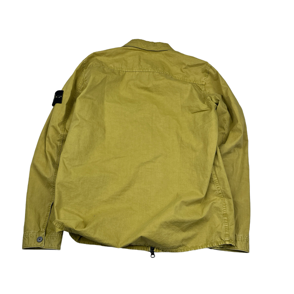 Stone Island 2019 Yellow Brushed Cotton Overshirt - Large