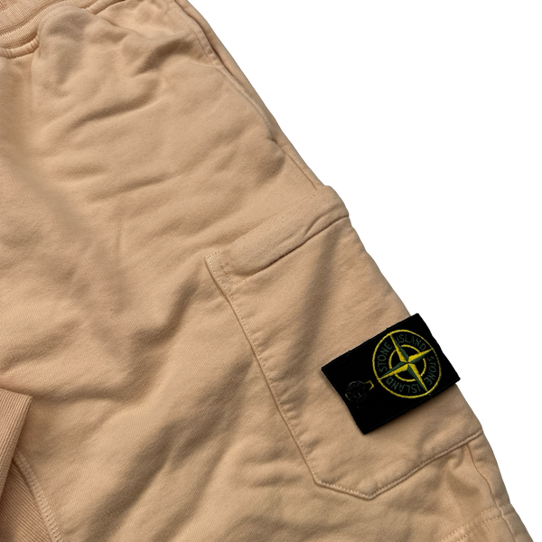 Stone Island 2018 Peach Cotton Fleece Shorts - XL