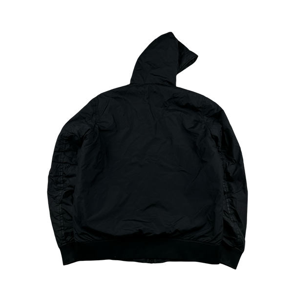 Stone Island 2022 Black Crinkle R-NY Garment Dyed Jacket - Medium