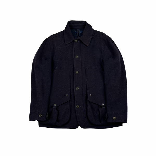 Ralph Lauren Navy Wool Multi Pocket Buttoned Field Jacket - Medium