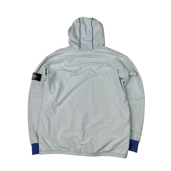 Stone Island 2019 Blue Plated Reflective Hooded Pullover - Large
